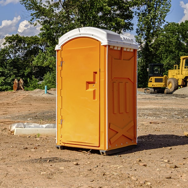 how often are the portable restrooms cleaned and serviced during a rental period in Iota